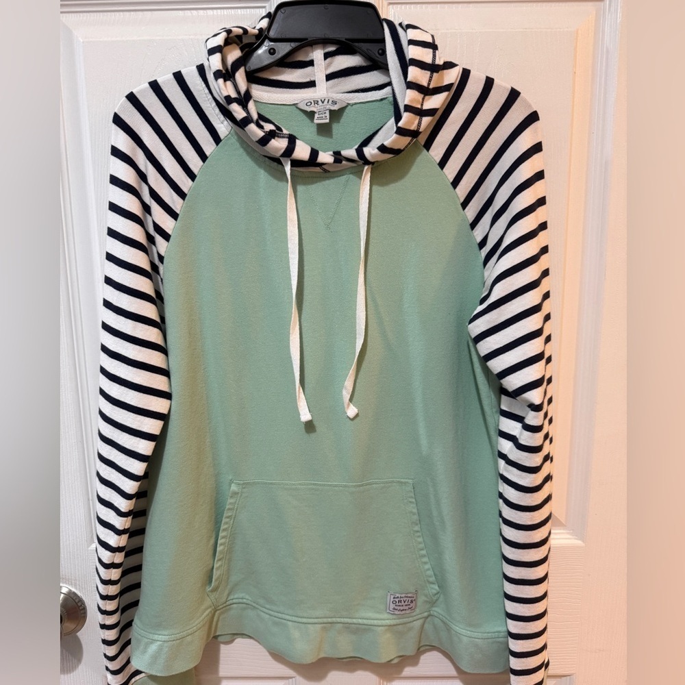 Orvis Mint and Striped Hoodie Love this color combo!